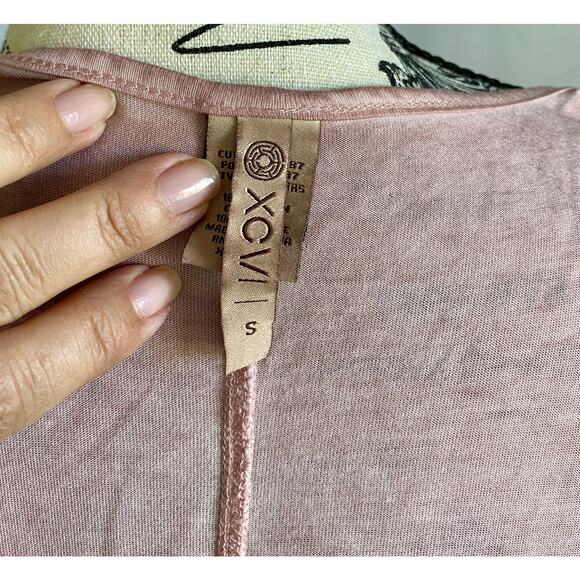 XCVI Dusty Rose Cold Shoulder V-Neck Relaxed Fit Tunic Small - Picture 8 of 11